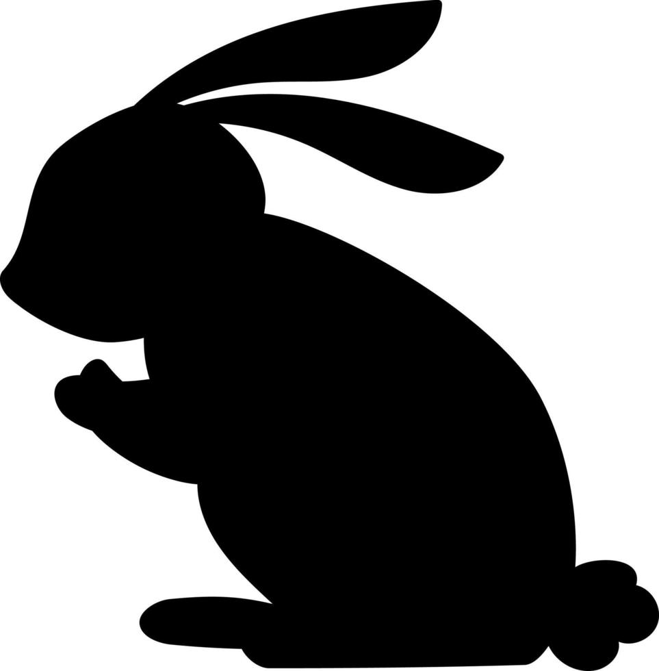 Rabbit silhouette in black. vector