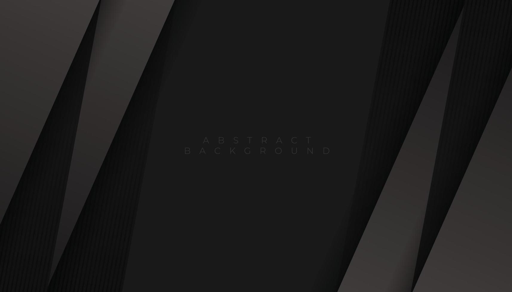 Abstract Black Background with Geometric Dark Gray Paper Layers, Diagonal Stripes Decoration. Minimal Design vector