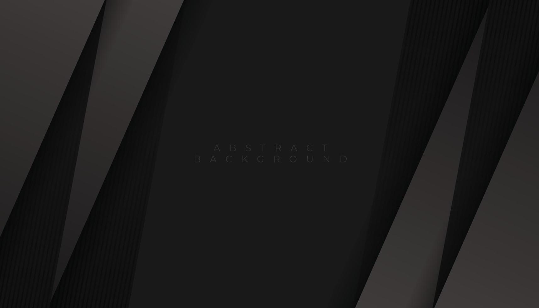 fondo negro abstracto con capas geométricas de papel gris oscuro, decoración de rayas diagonales. diseño minimalista vector