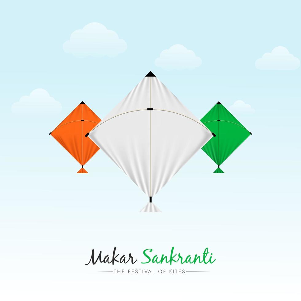 feliz makar sankranti publicación en redes sociales vector