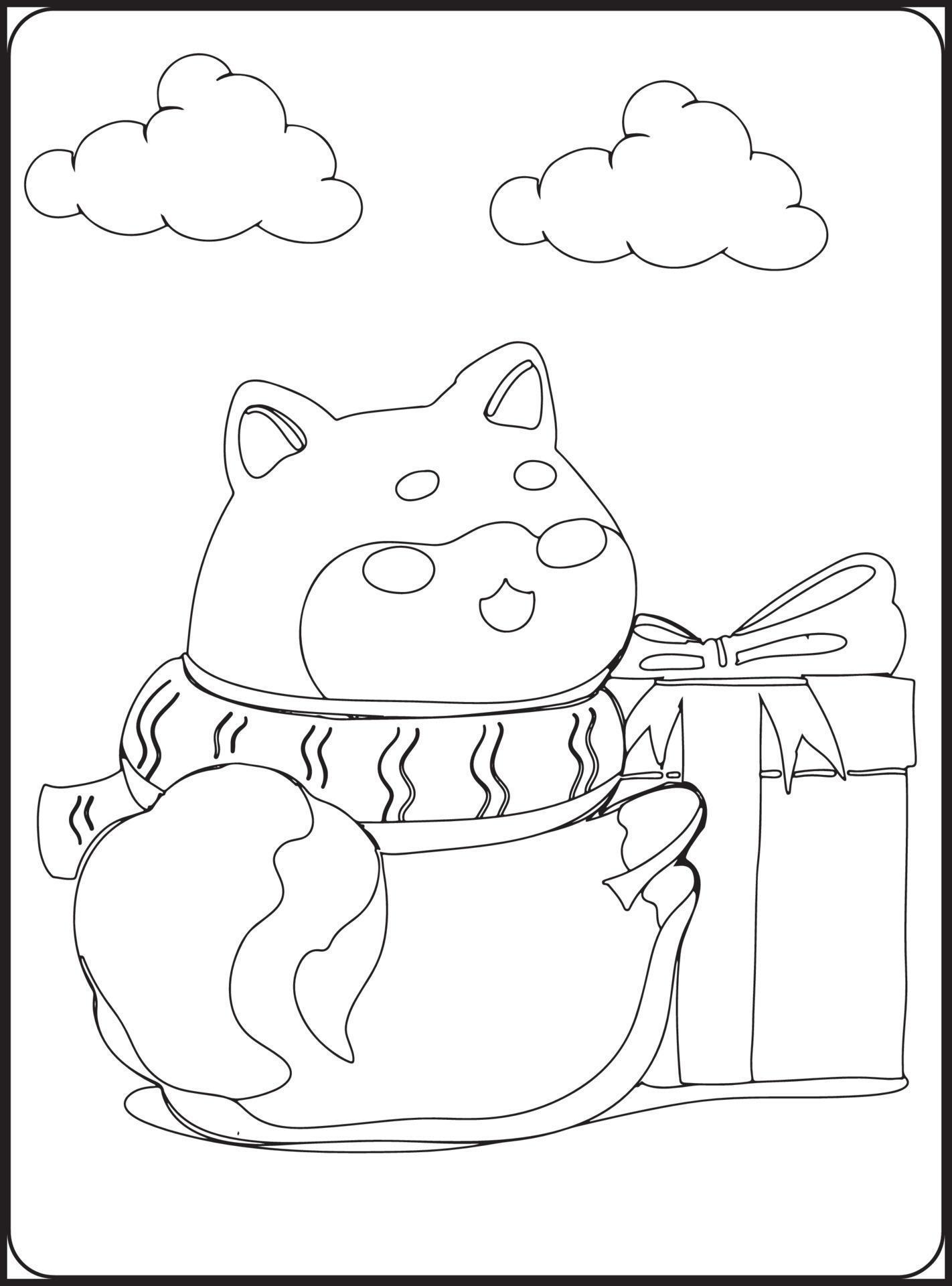 CUTE Winter Animals Coloring Pages 19464570 Vector Art at Vecteezy