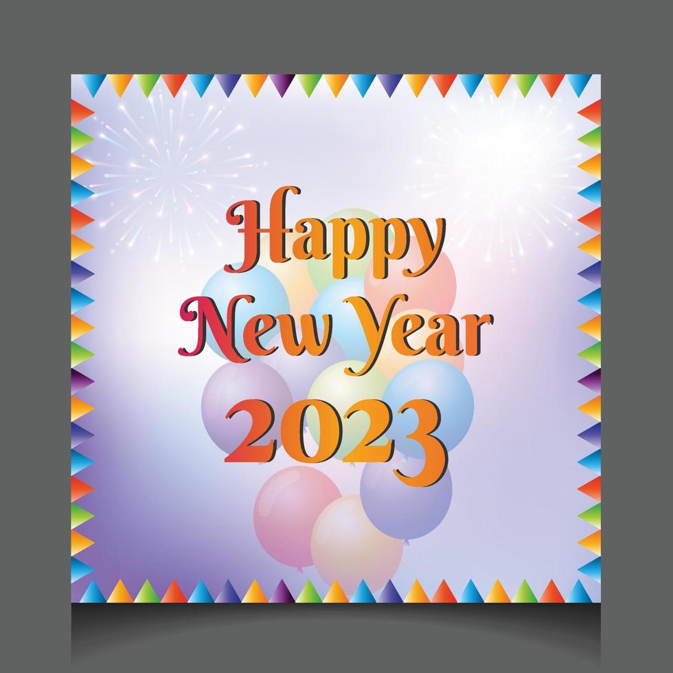 Happy New Year 2023 Vector Design Social Media Template