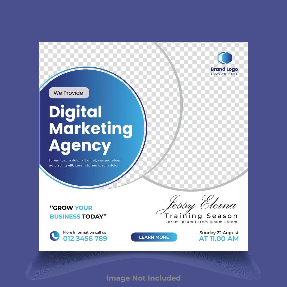 Vector digital marketing agency and corporate social media post template