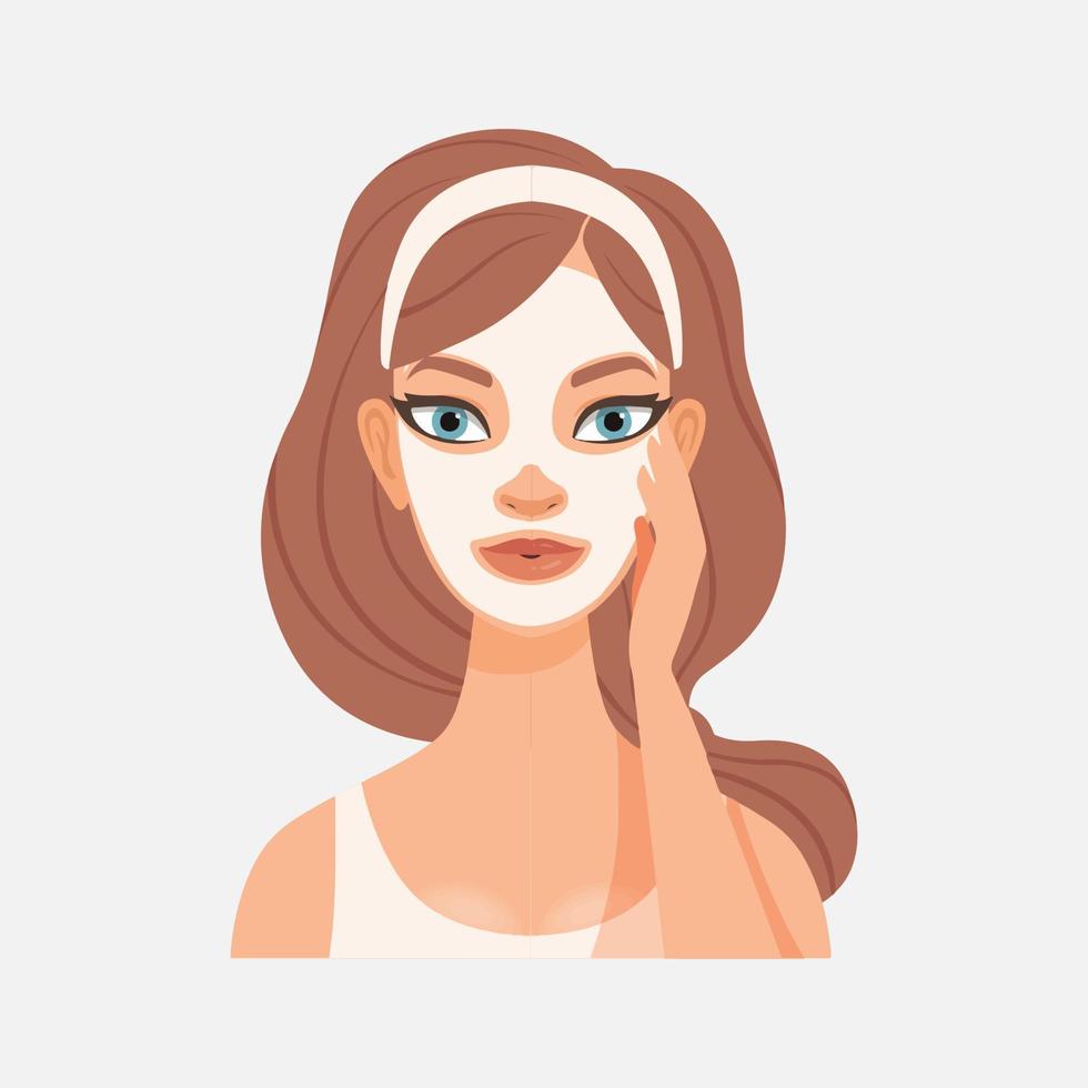 Facial mask vector design beautiful woman