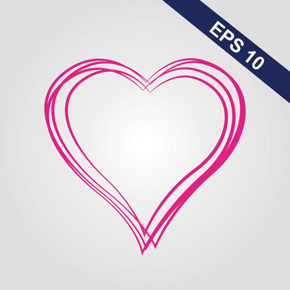 Vector hearts set. Hand drawn EPS file