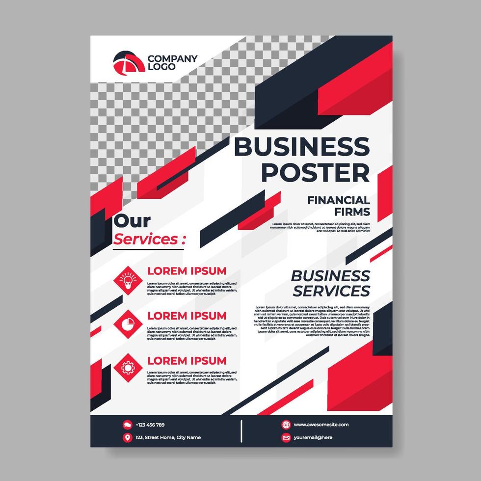 Modern Flat Business Poster Template vector