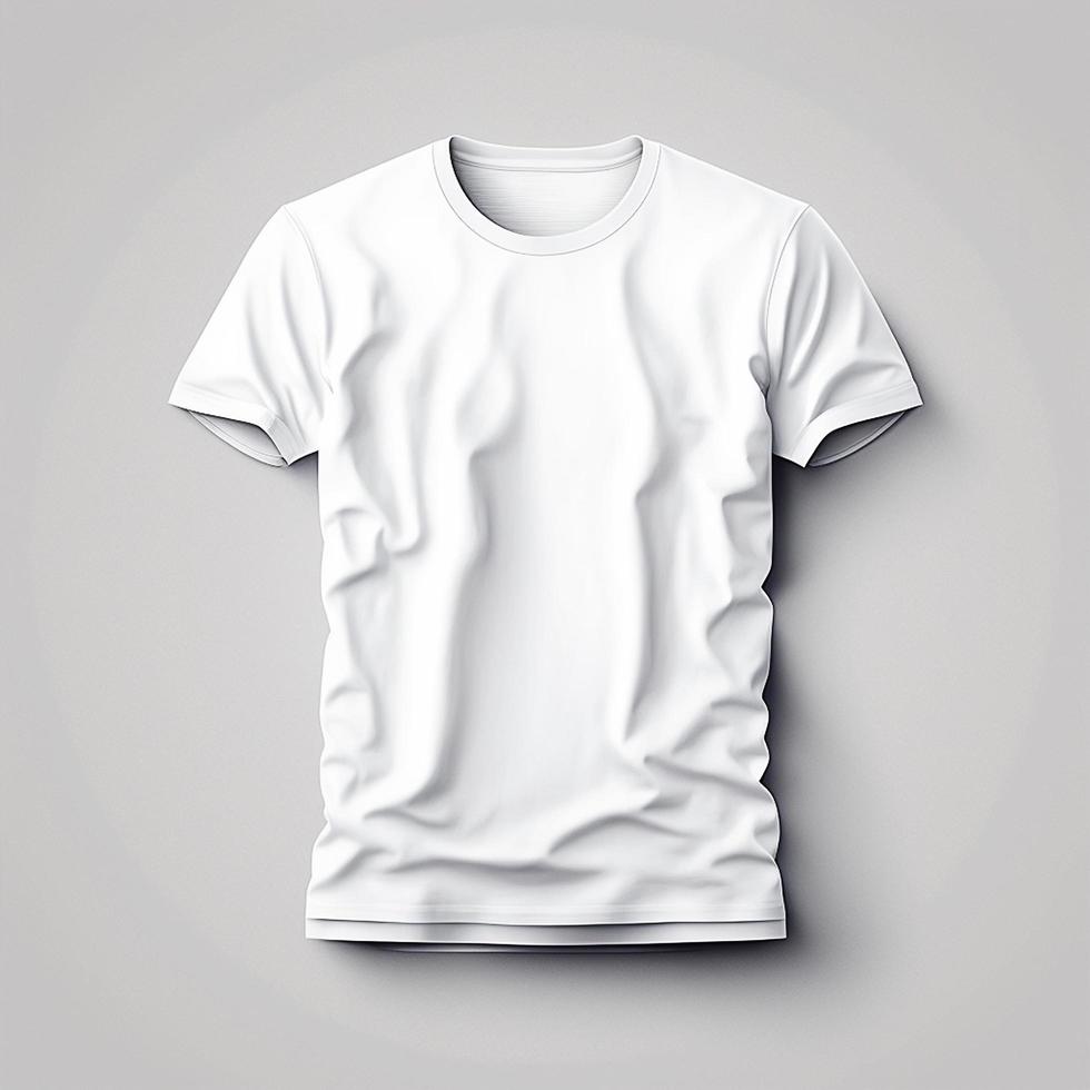 Blank t-shirt image for mockup, front view, isolated on white, plain t-shirt mockup. Polo tee design presentation for print. photo