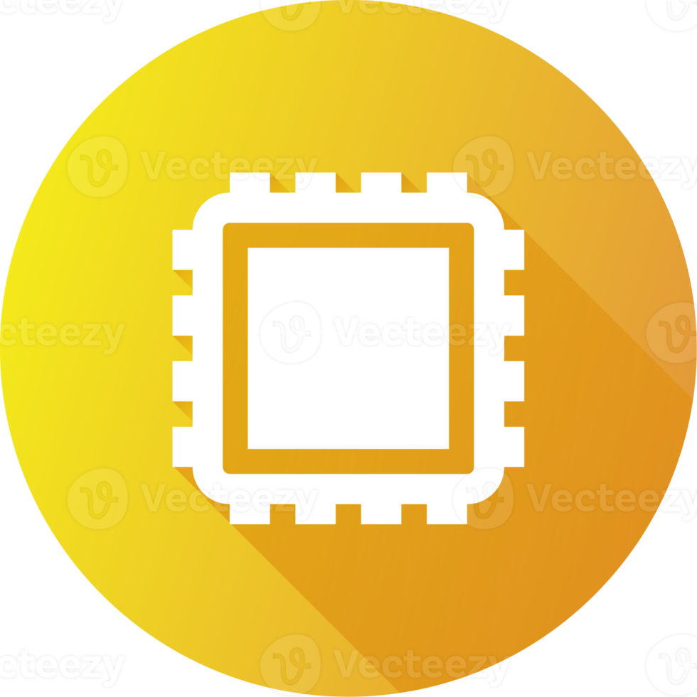 Chips icon in flat design style. Circuit chip signs illustration. png