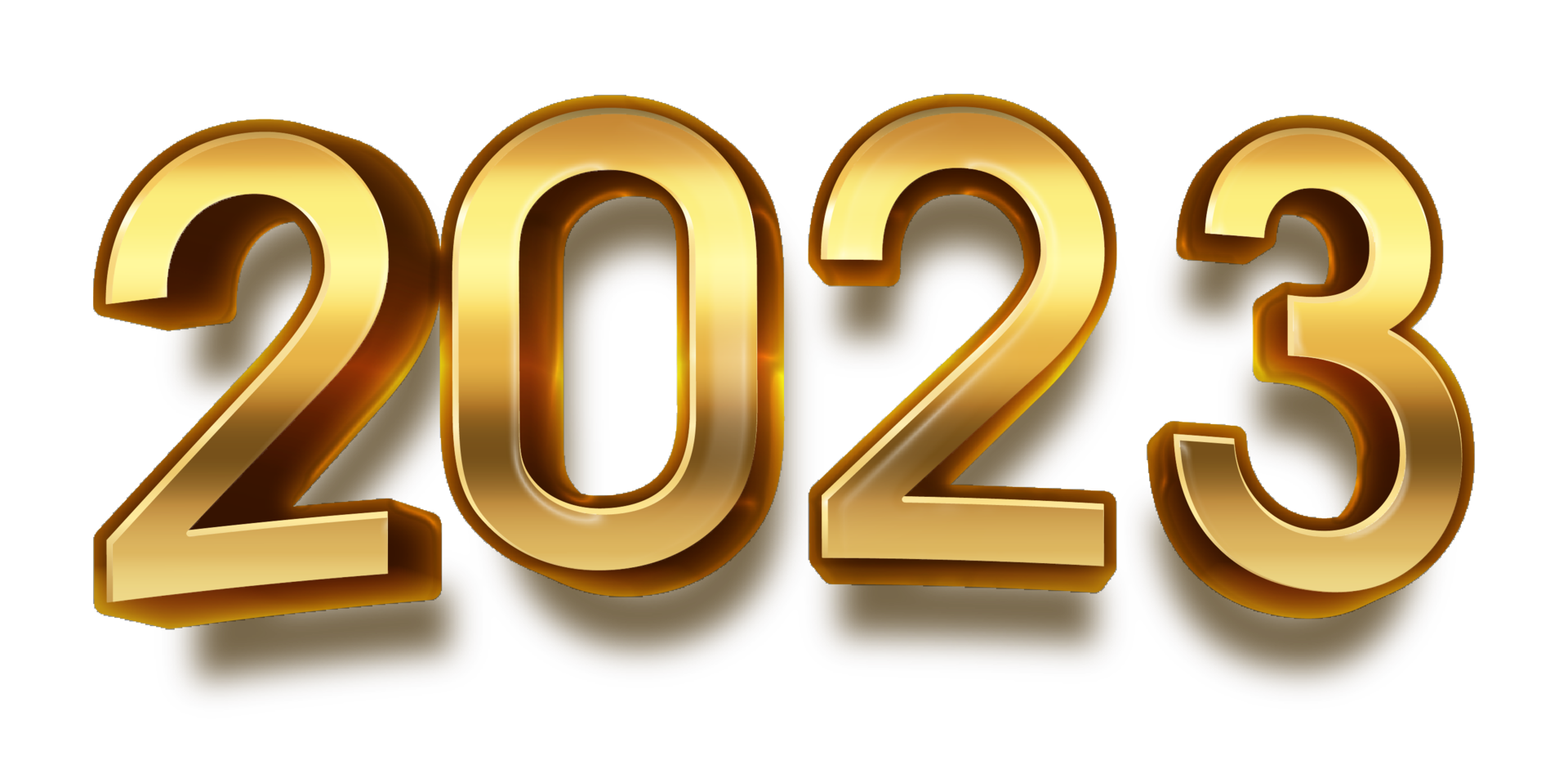 happy new year 2023 celebration eve golden shiny text fonts png