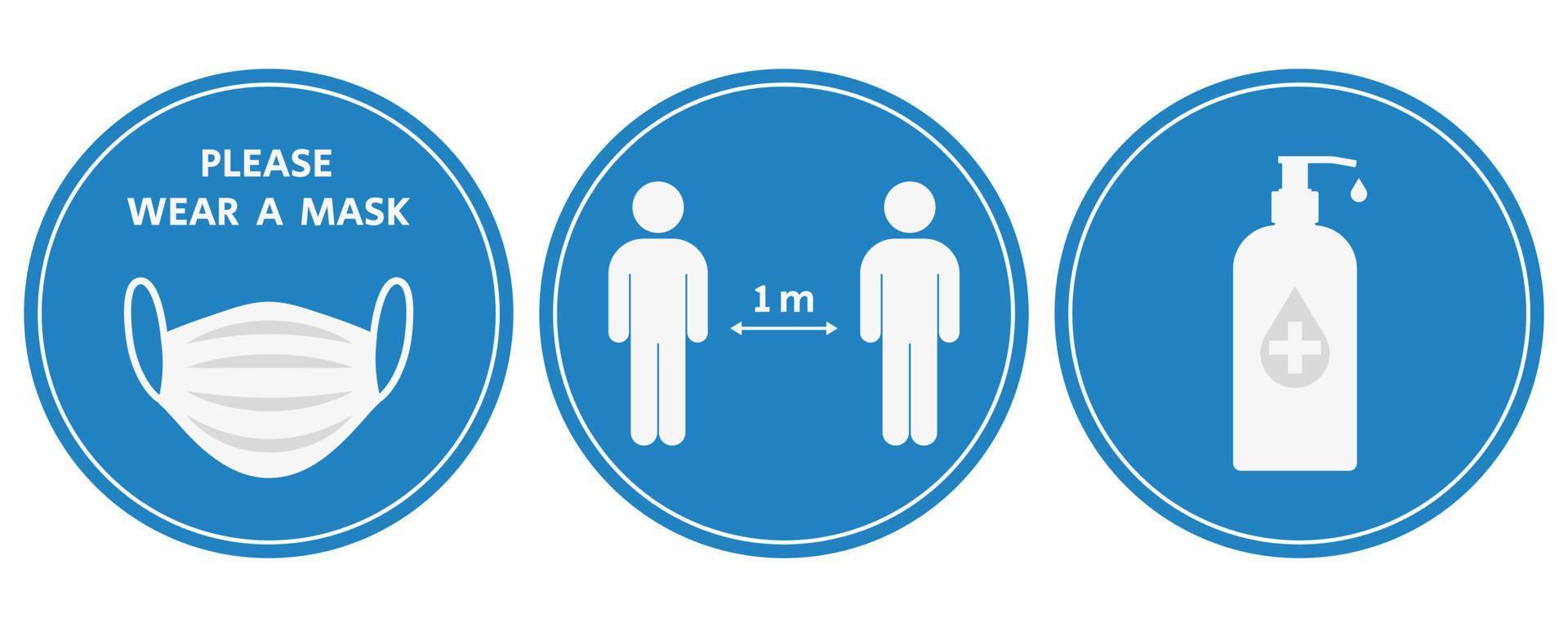 COVID-19 prevention stickers vector