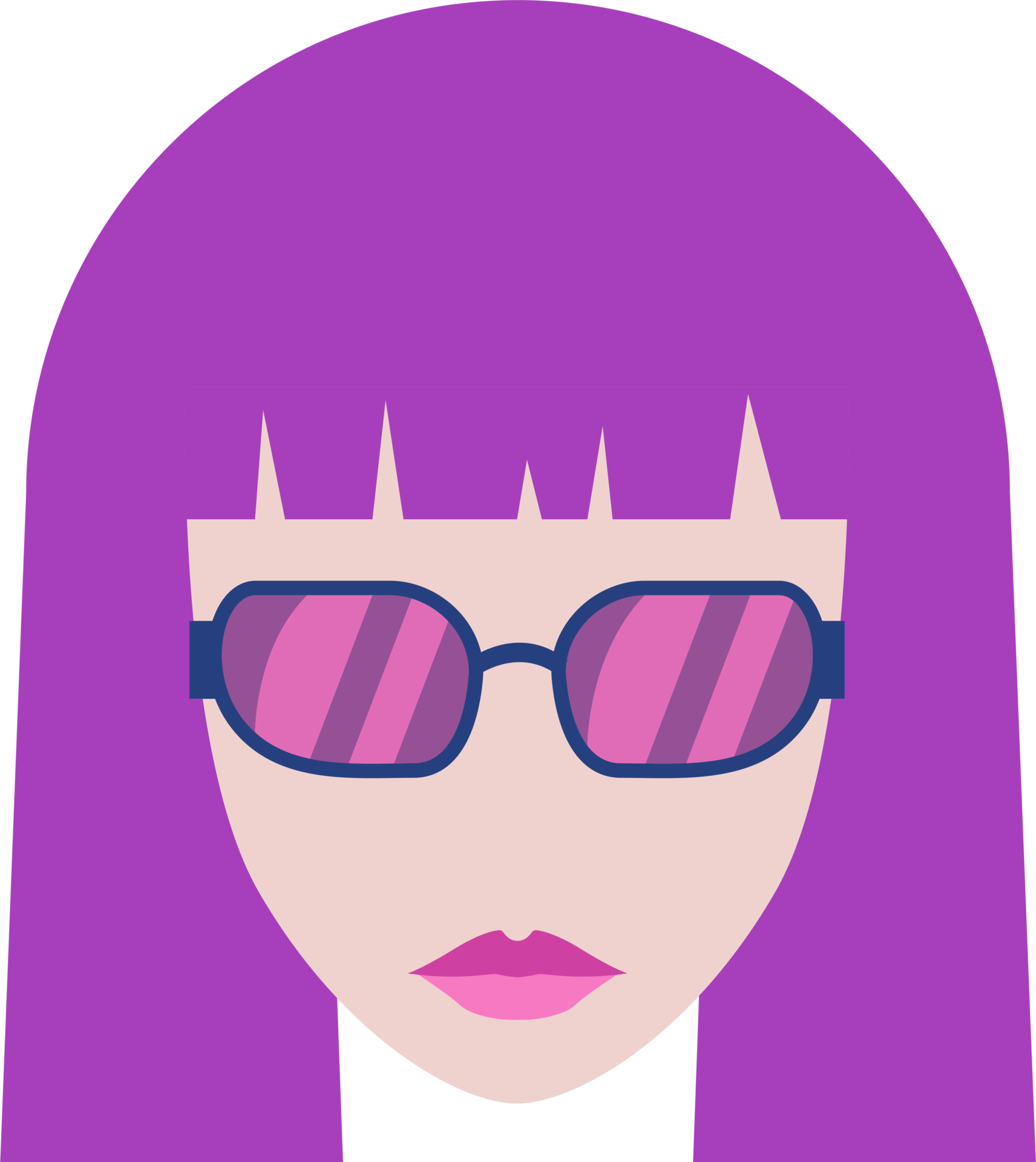 Girl in sunglasses hipster girl with colorful hair and glasses for