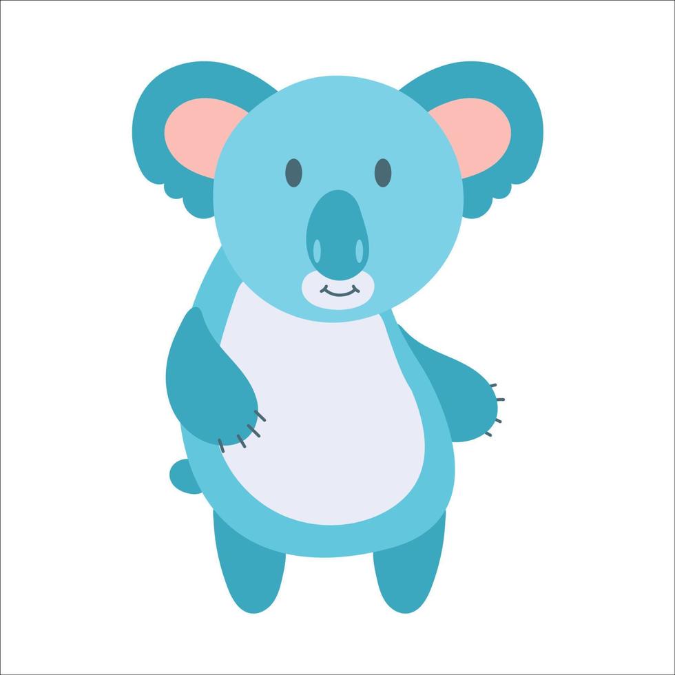 koala de dibujos animados vectoriales. animales africanos oso koala amable y divertido. gracioso y adorable animalito africano para la impresión de moda, ropa para niños, guardería, afiche, invitación, diseño de tarjetas de felicitación vector