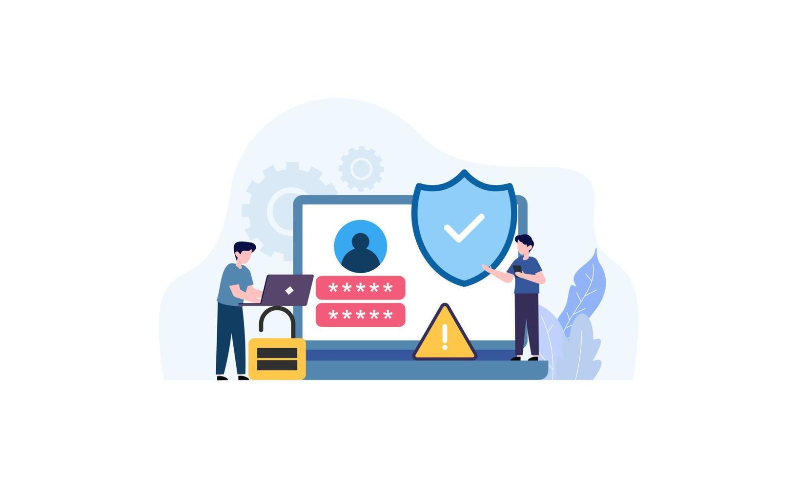 People and cyber security illustration concept vector