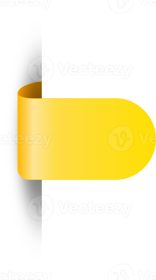 Yellow paper tag label ripped torn cut edges isolated background png