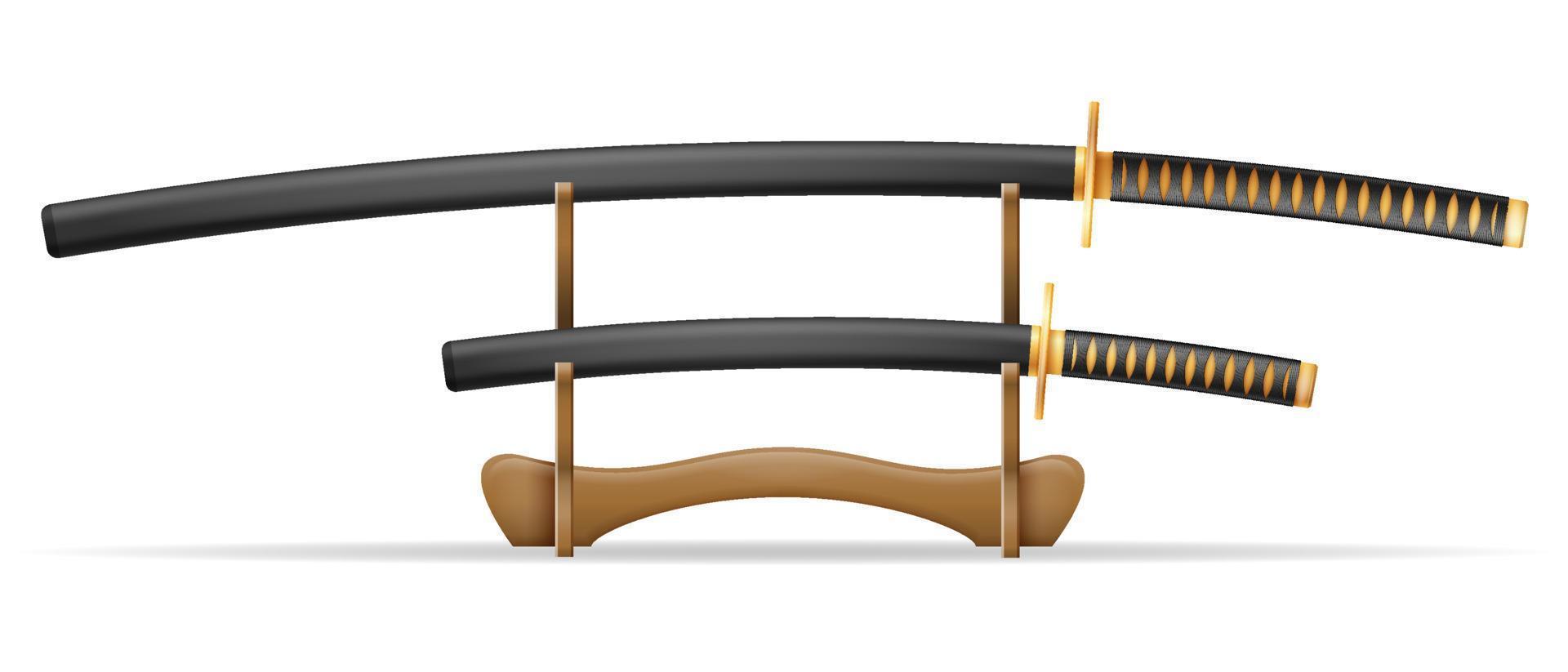 katana sword ninja weapon japanese warrior assassin vector illustration isolated on white background