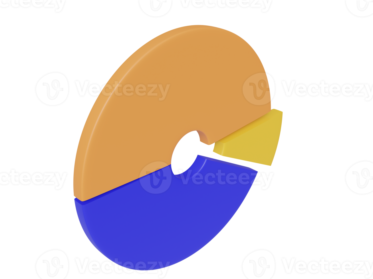 gráfico redondo de colores. procesamiento 3d png