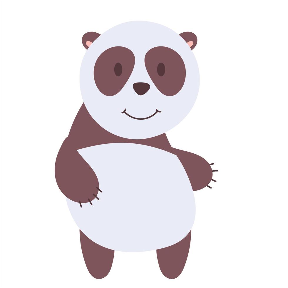 panda de dibujos animados vectoriales. animales africanos oso koala amable y divertido. gracioso y adorable animalito africano para la impresión de moda, ropa para niños, guardería, afiche, invitación, diseño de tarjetas de felicitación vector