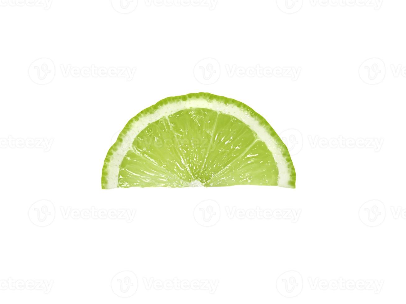 Slice of Fresh Lemon Isolated on White Background photo