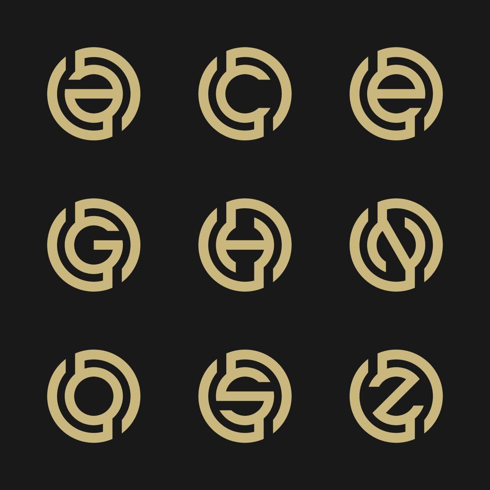 Letter A, C, E, G, H, N, O, S, Z vector illustration of abstract logo design
