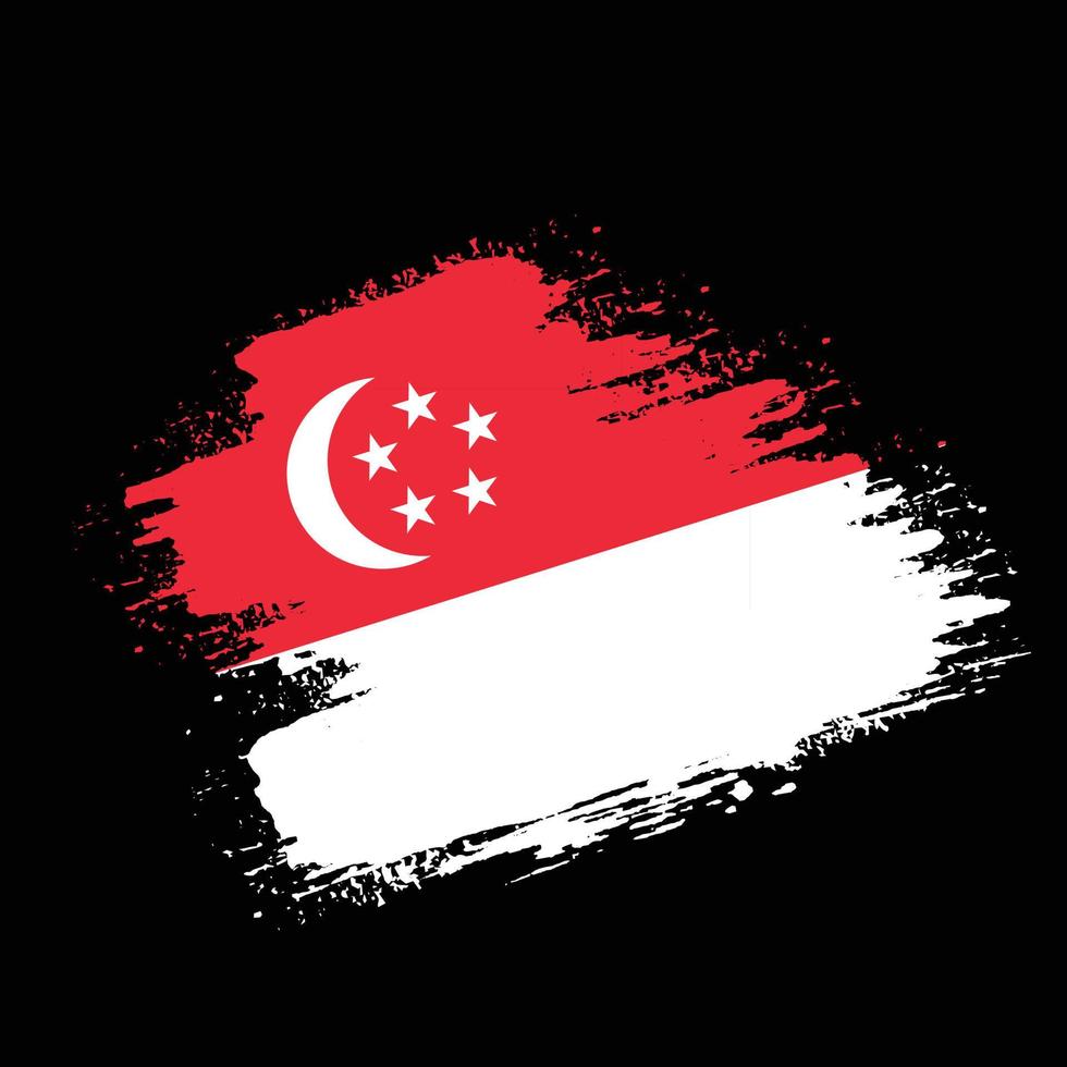 grunge, textura, singapur, bandera, plano de fondo vector