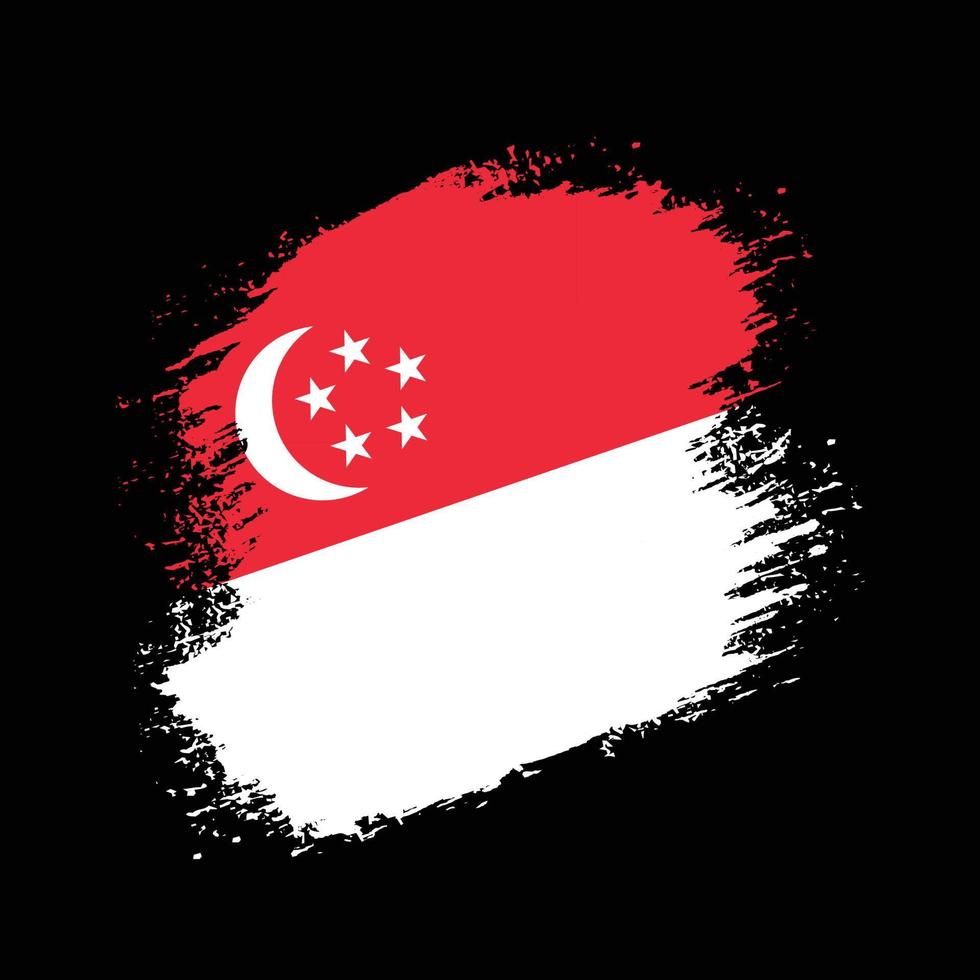 Resumen grunge bandera de singapur vector