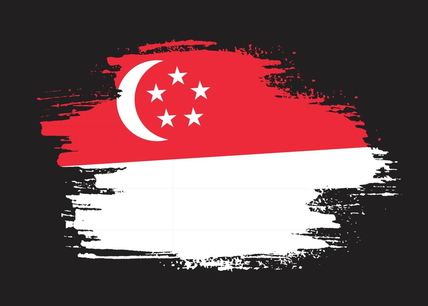 vintage singapur grunge textura bandera vector