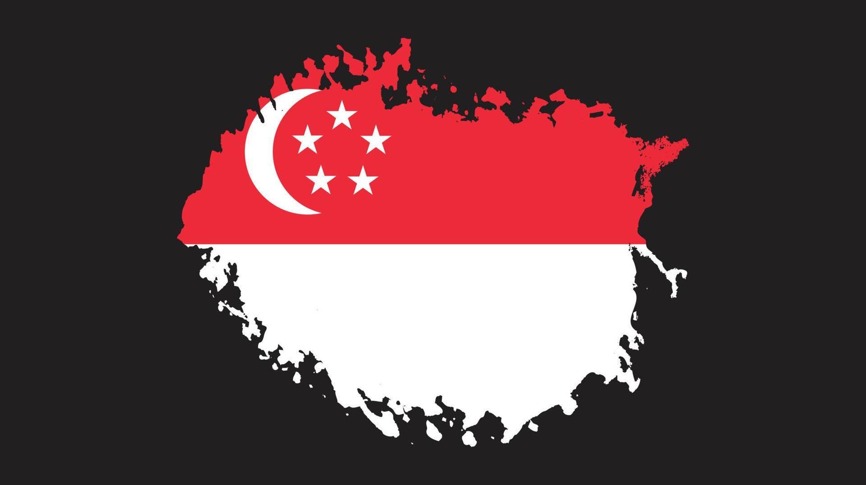 vector de bandera de trazo de pincel de singapur