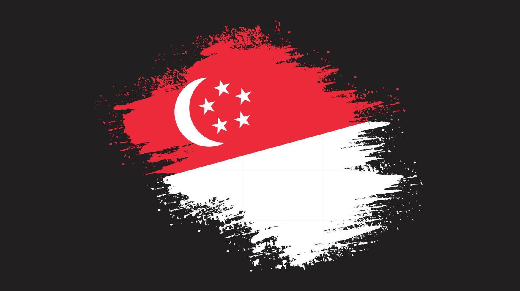 vector de bandera de singapur de trazo de pincel