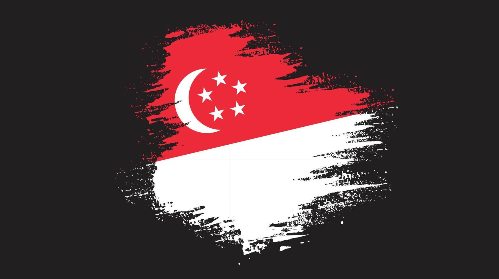 Graphic Brush stroke Singapore flag vector