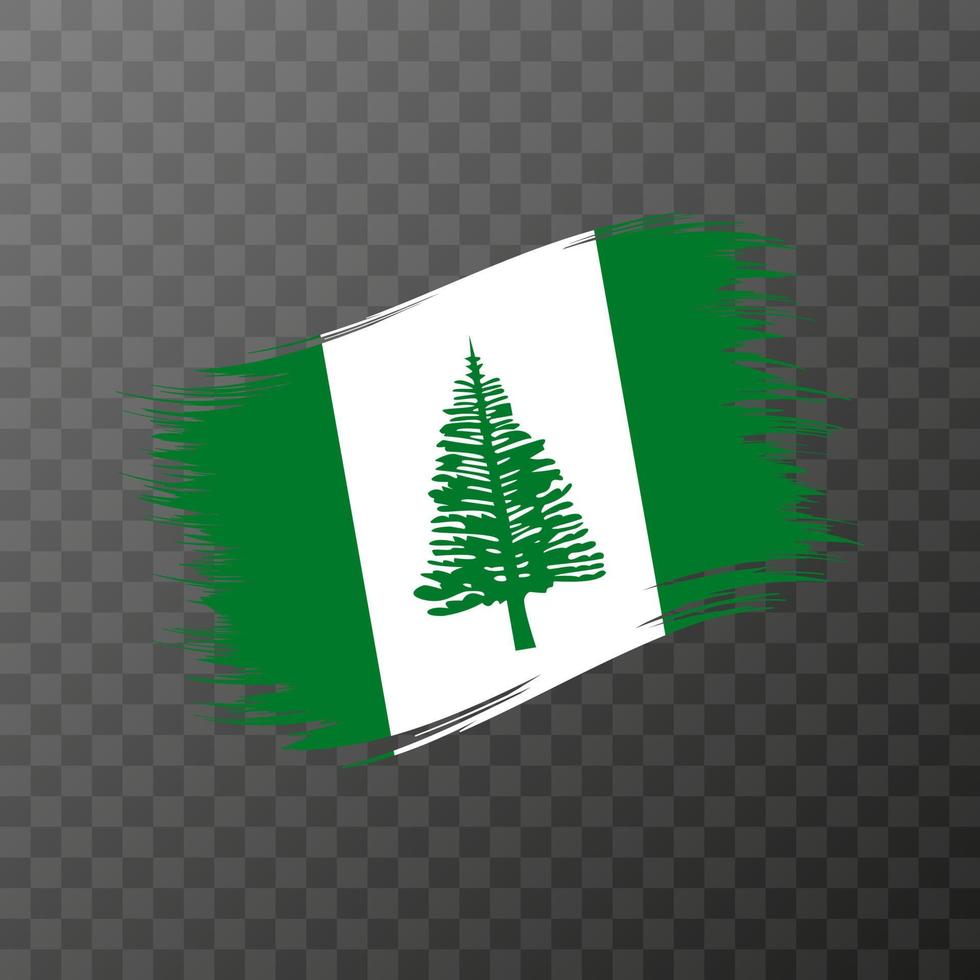 Norfolk Island national flag. Grunge brush stroke vector