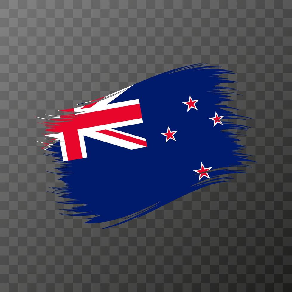New Zealand national flag. Grunge brush stroke. vector