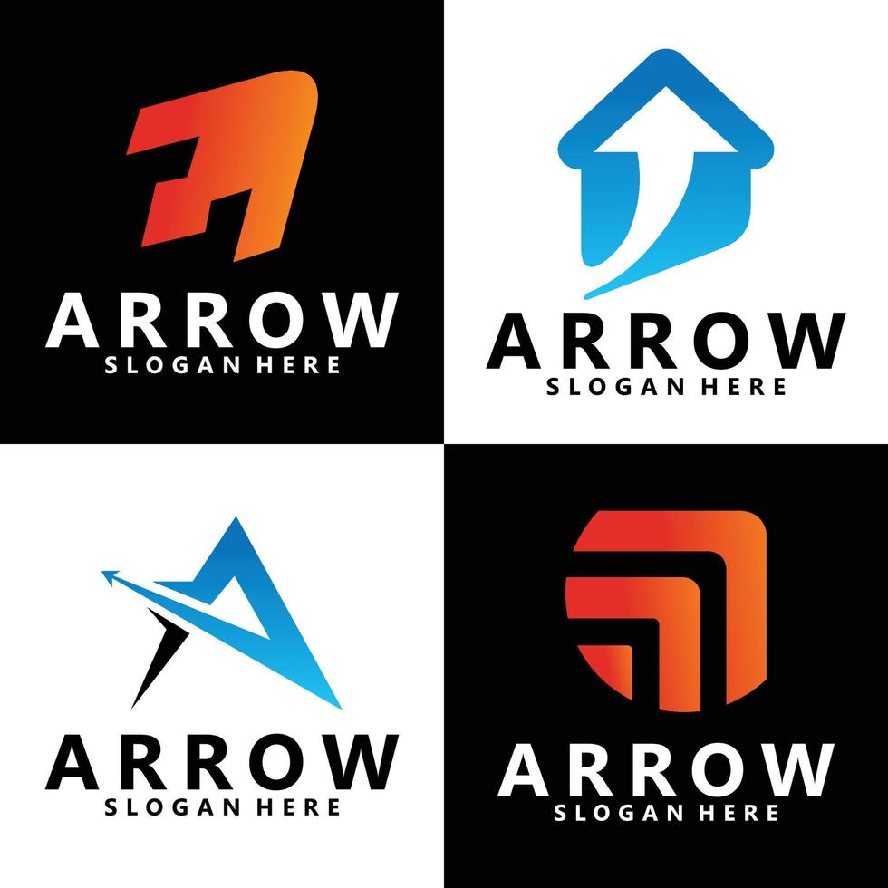 set of arrow logo vector design