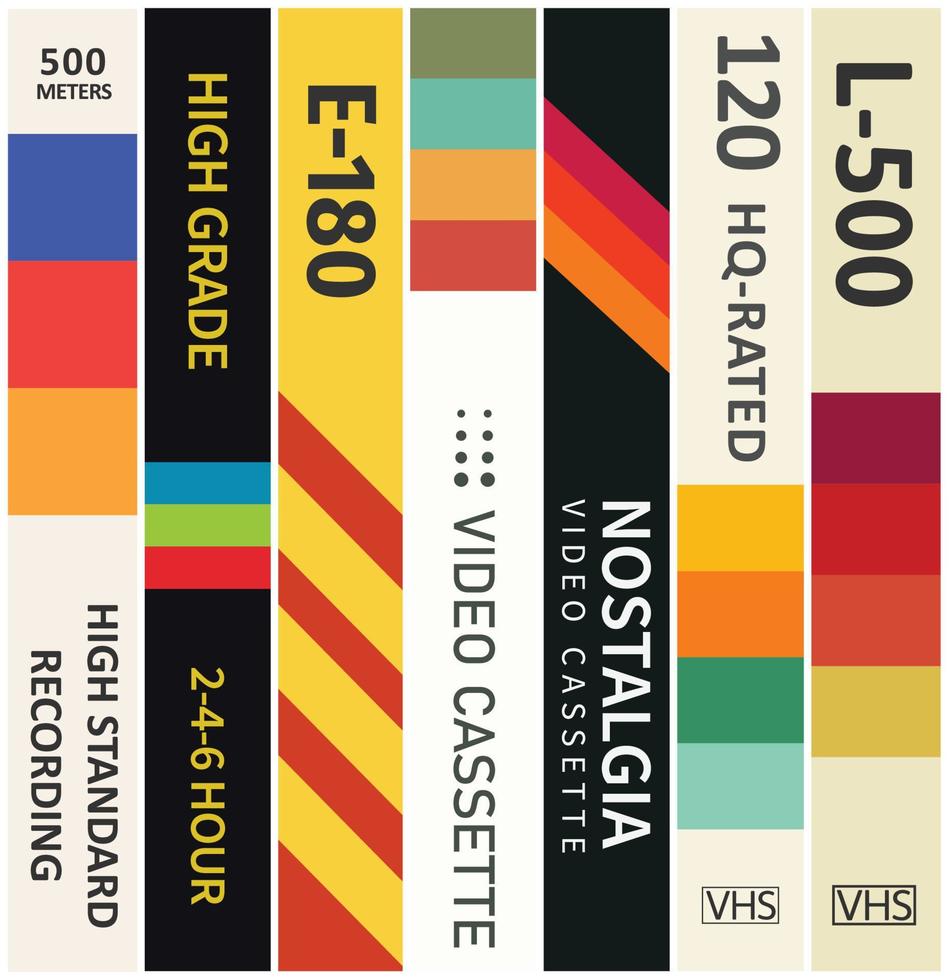 VHS Back Side Cover Combo vector