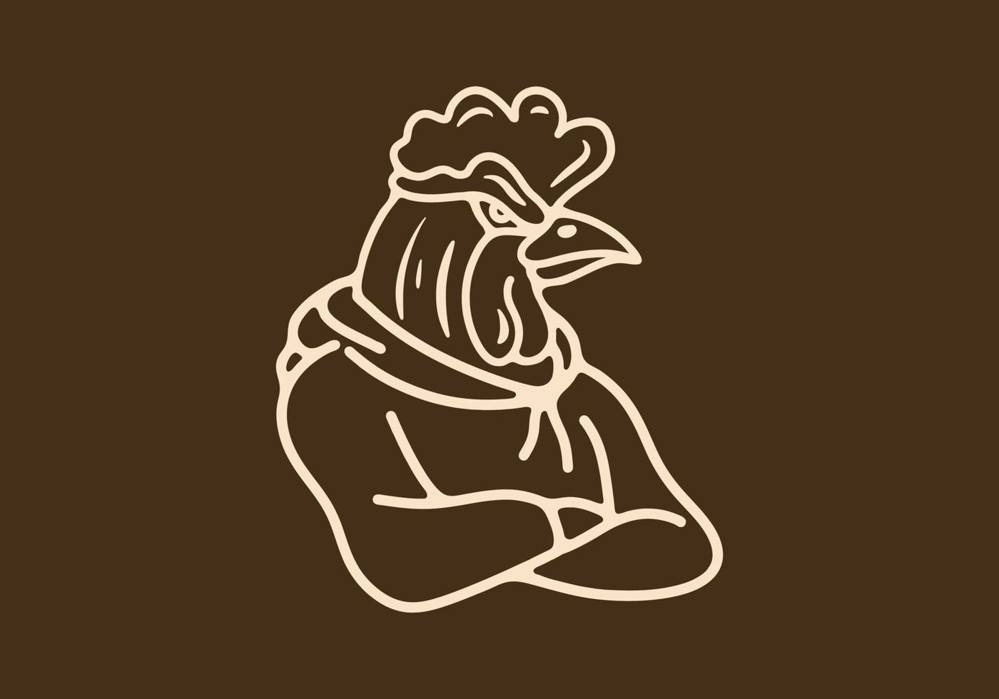 Illustration design of rooster wearing a hoodie vector