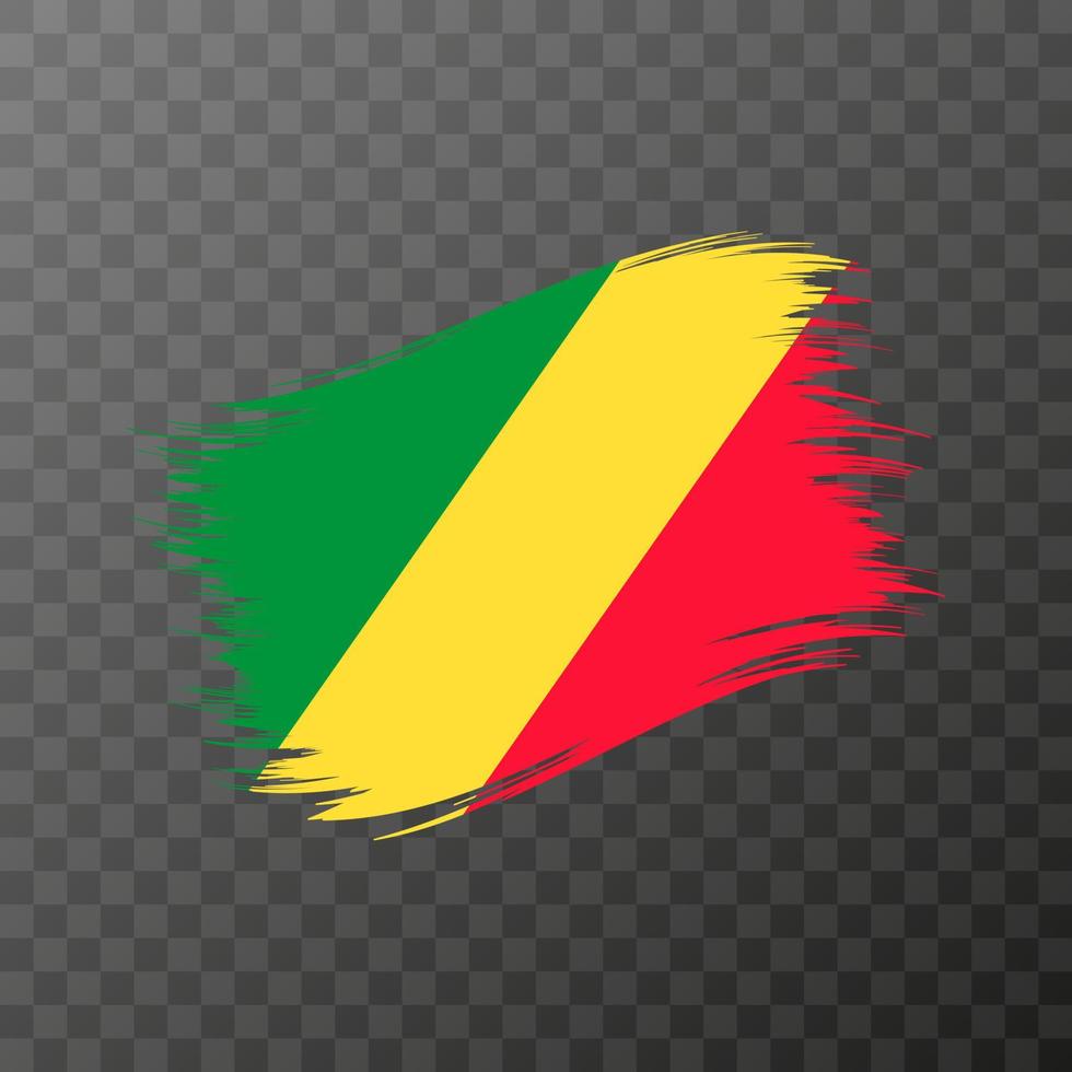 Republic of the Congo national flag. Grunge brush stroke. vector