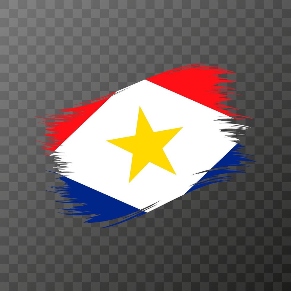 Saba national flag. Grunge brush stroke. vector