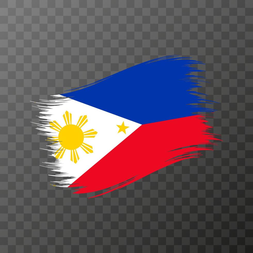 bandera nacional de filipinas. trazo de pincel grunge. vector
