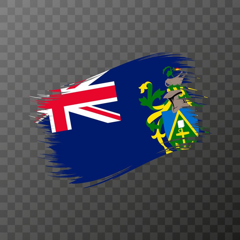 bandera nacional de las islas pitcairn. trazo de pincel grunge. vector