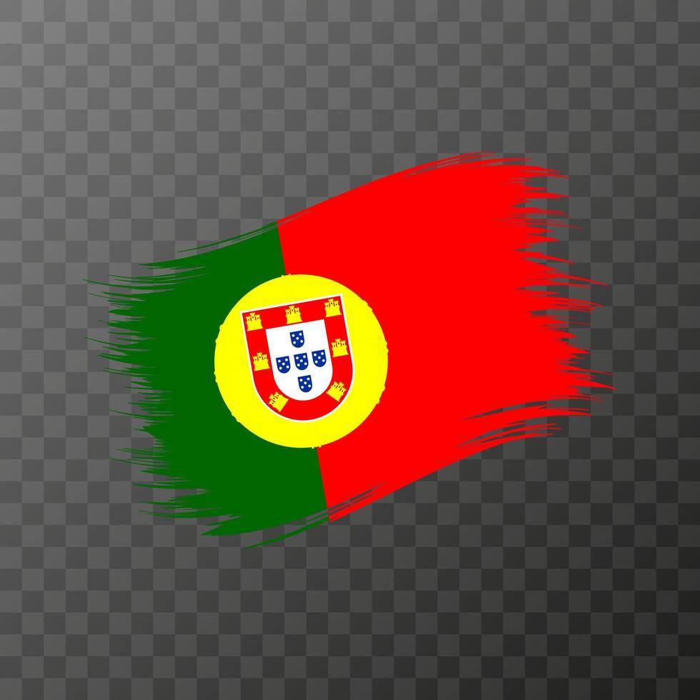 Portugal national flag. Grunge brush stroke. vector