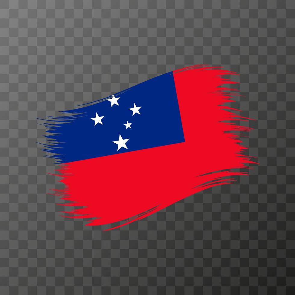 Samoa national flag. Grunge brush stroke. vector