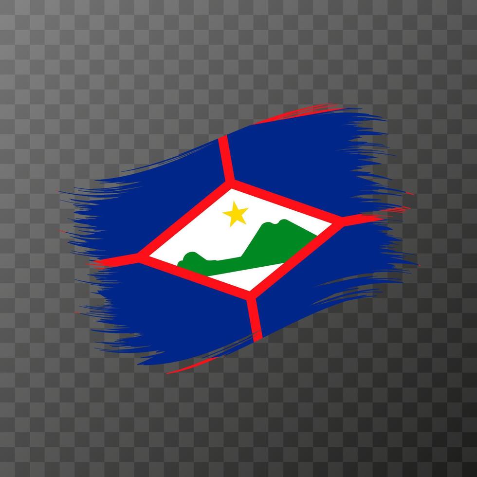 bandera nacional de sint eustatius. trazo de pincel grunge. vector