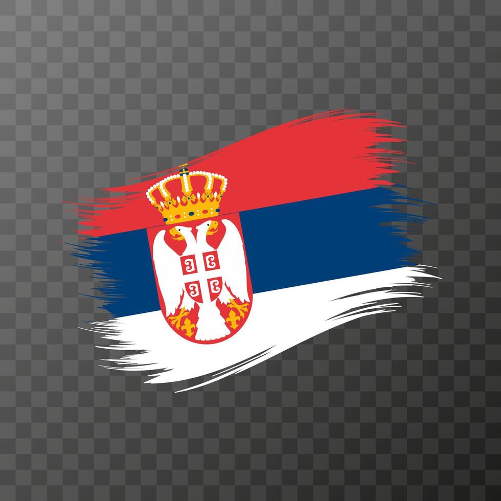 Serbia national flag. Grunge brush stroke. vector