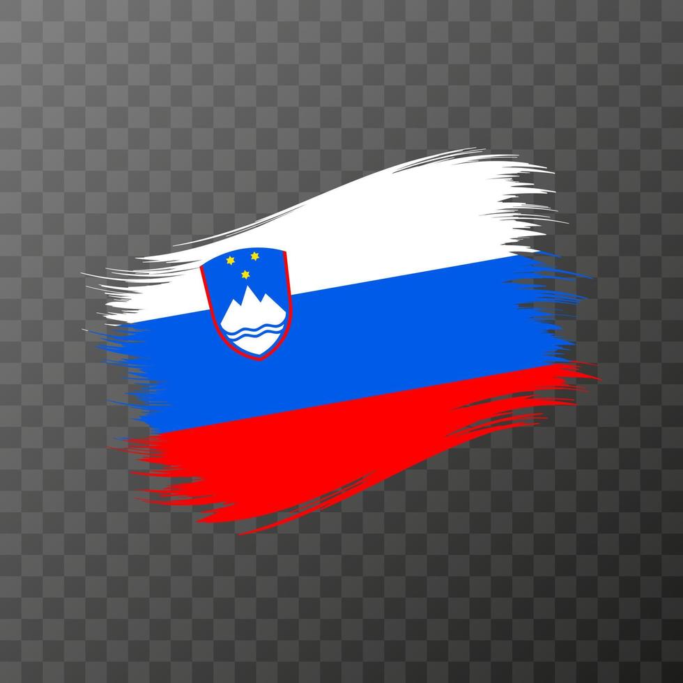Slovenia national flag. Grunge brush stroke. vector