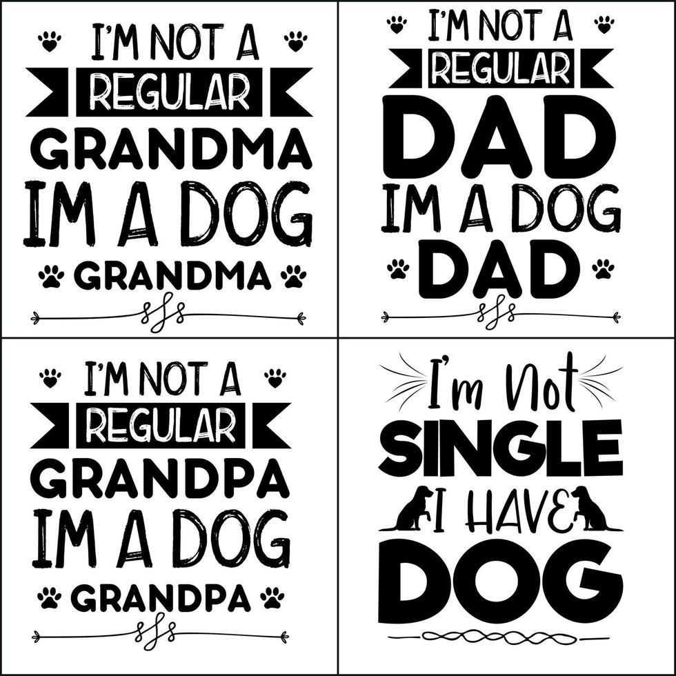 Dog quotes SVG cut files bundle vector