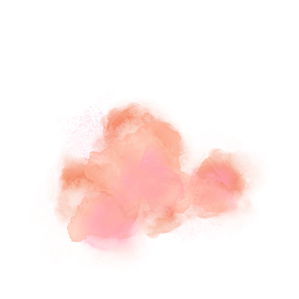 Coral pink marble Alcohol ink Splash. Isolated Coral pink elements png