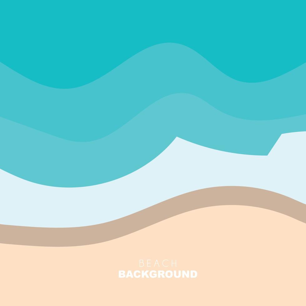 Beach Background, Beach Scene Design With Sand and Ocean Waves, Template Icon Vector Illustration