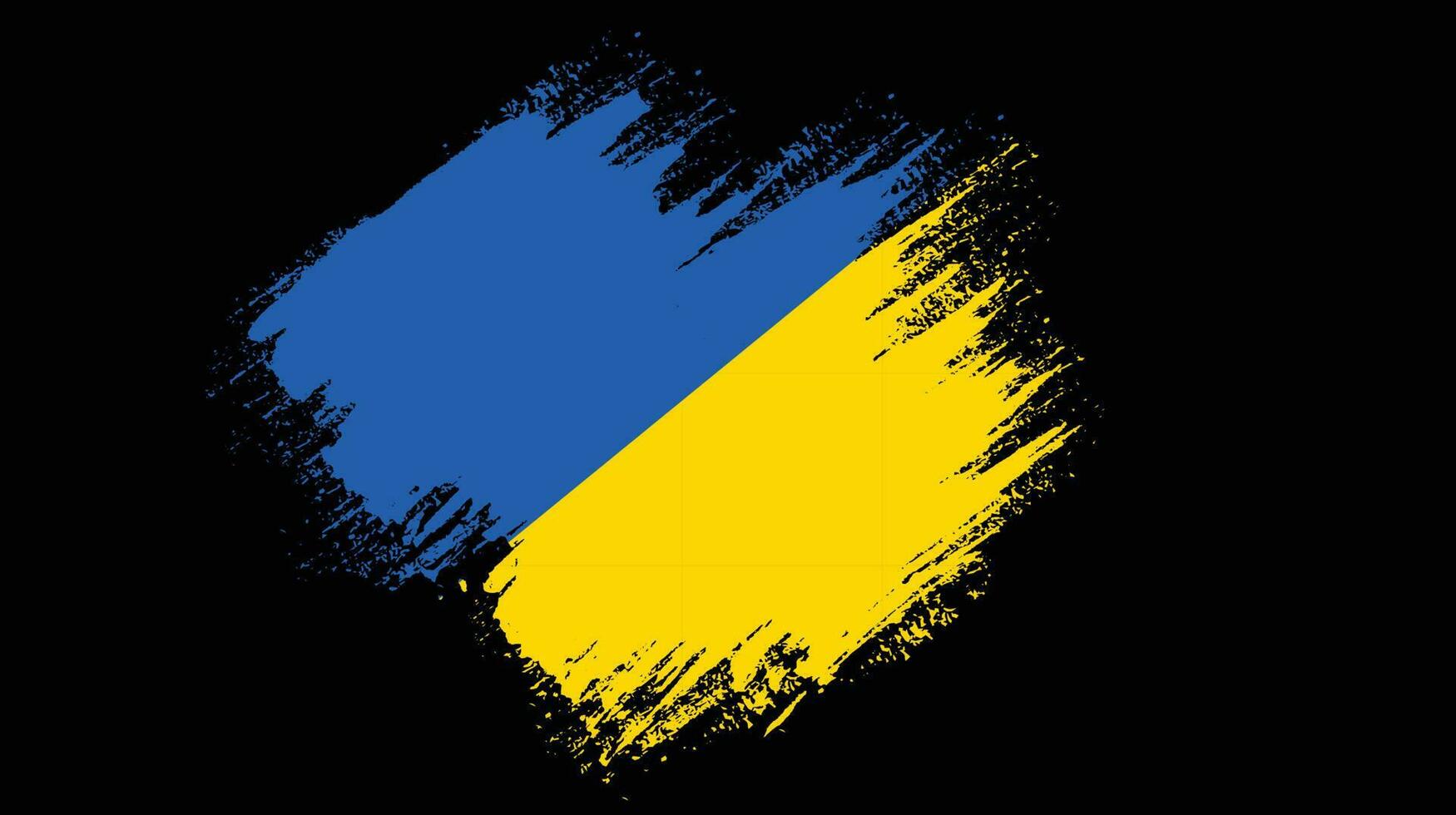 Hand painted abstract Ukraine vintage flag vector