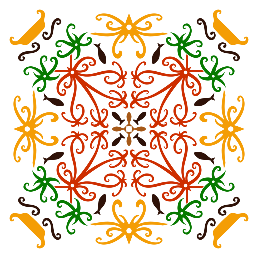 tipico ornamento di il dayak tribù, kaliamantan png