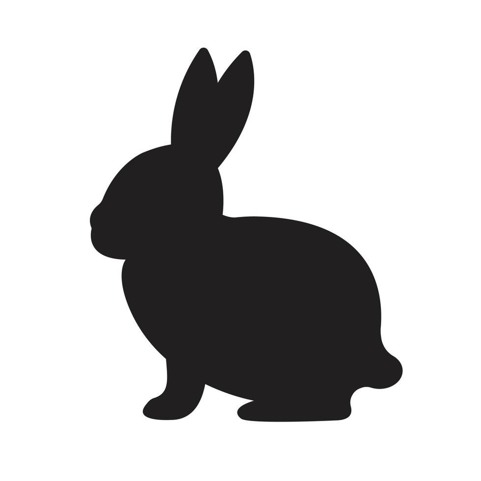 Vector hand drawn bunny rabbit silhouette