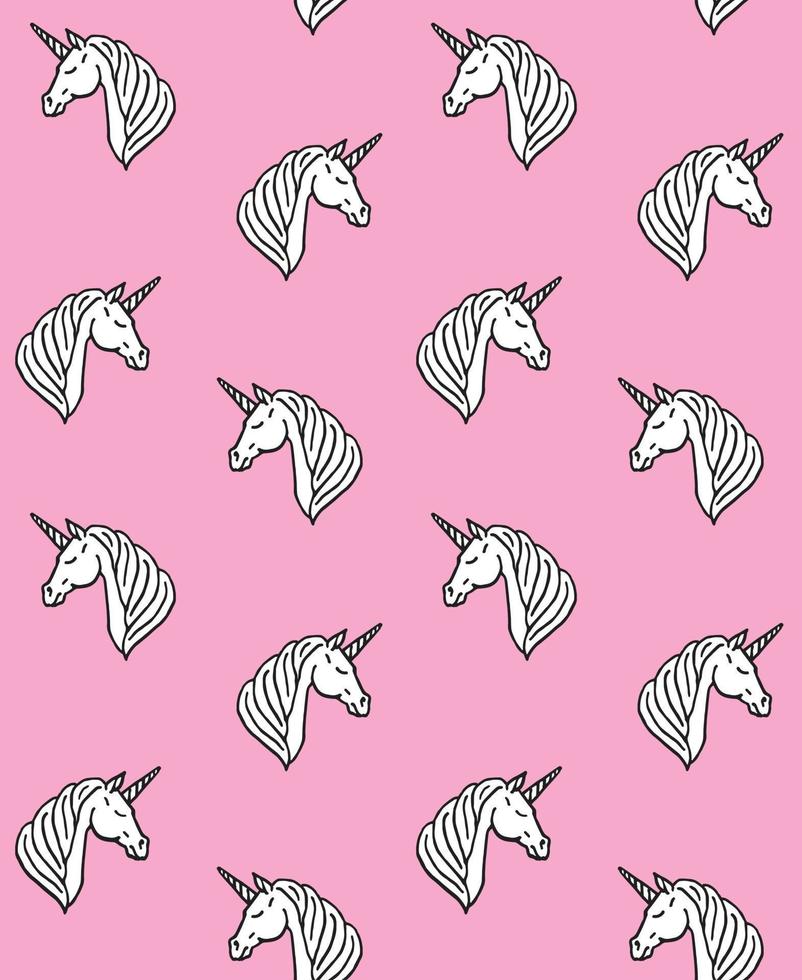 Vector seamless pattern of unicorn